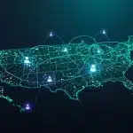 Navigating the 2025 US startup funding landscape for seed-stage companies, with digital network connections