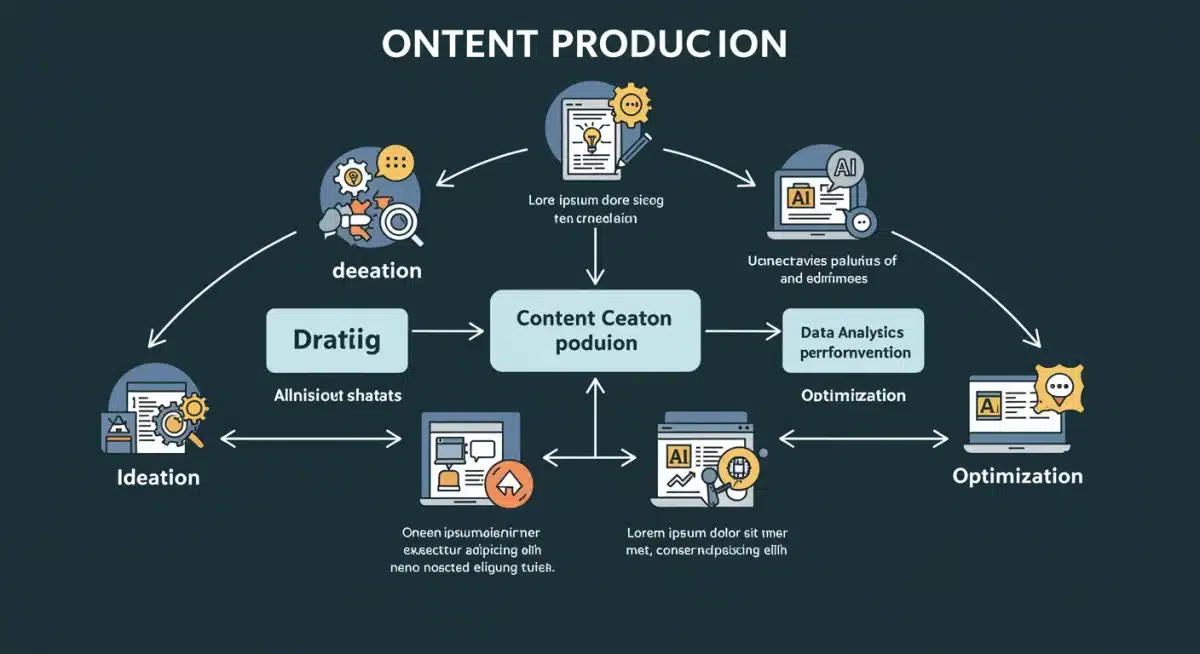 AI content workflow optimization flowchart showing efficiency gains.