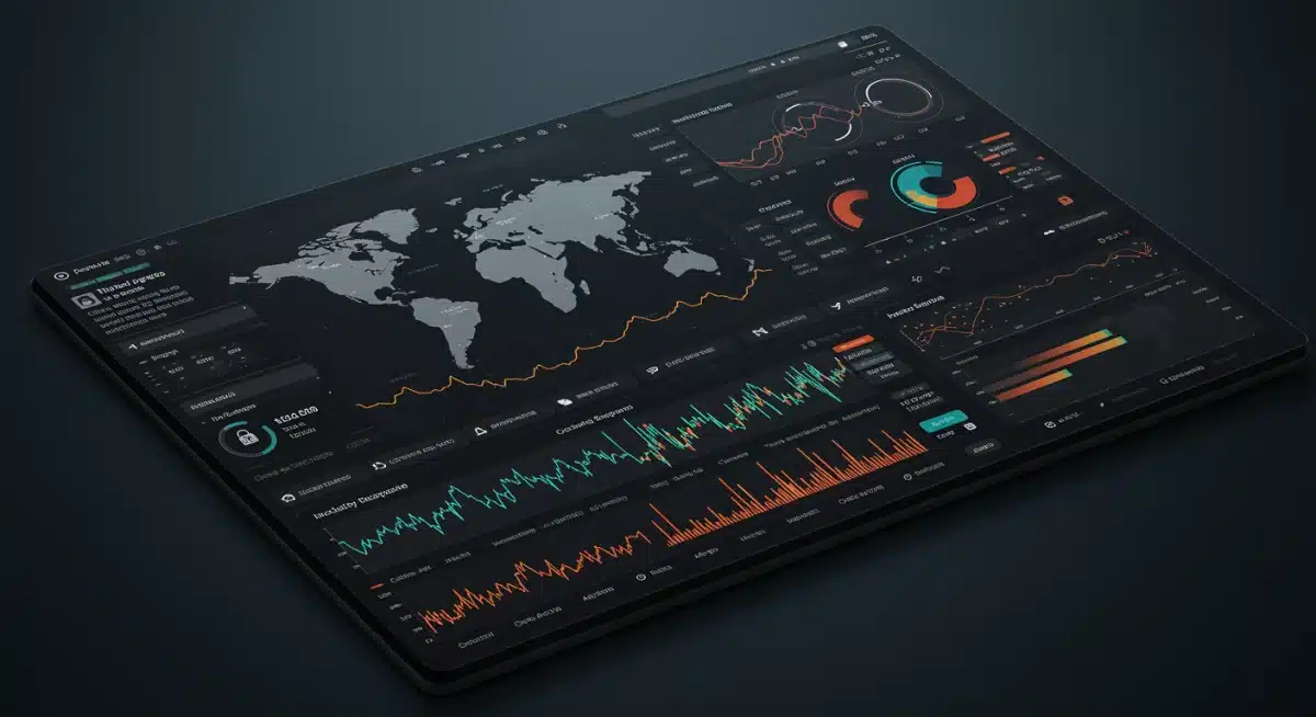 AI-driven cybersecurity dashboard showing real-time threat detection and anomaly alerts