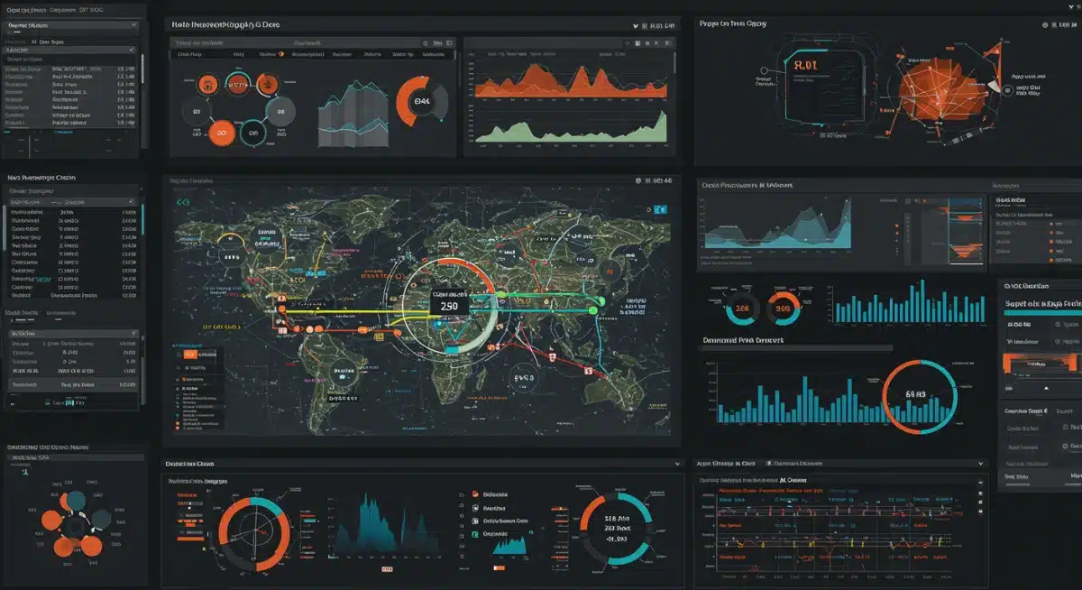 Digital dashboard showing AI-driven supply chain analytics for retailers.