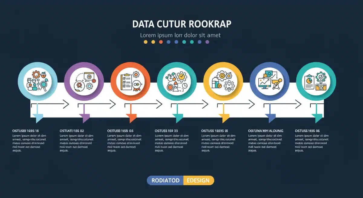 Infographic depicting a six-month roadmap for data culture implementation.