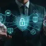 Digital shield protecting data, representing 2025 US data privacy regulations for tech companies.