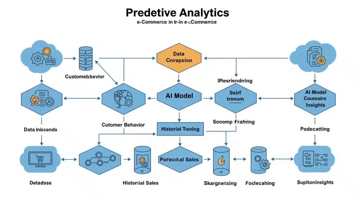 E-commerce predictive analytics data pipeline flowchart