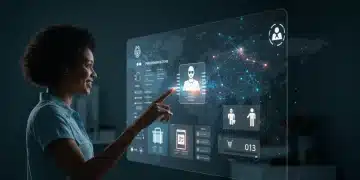 Futuristic e-commerce interface with AI personalized recommendations