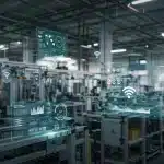 Modern US manufacturing facility showcasing interconnected IoT devices and real-time data analytics for operational efficiency.