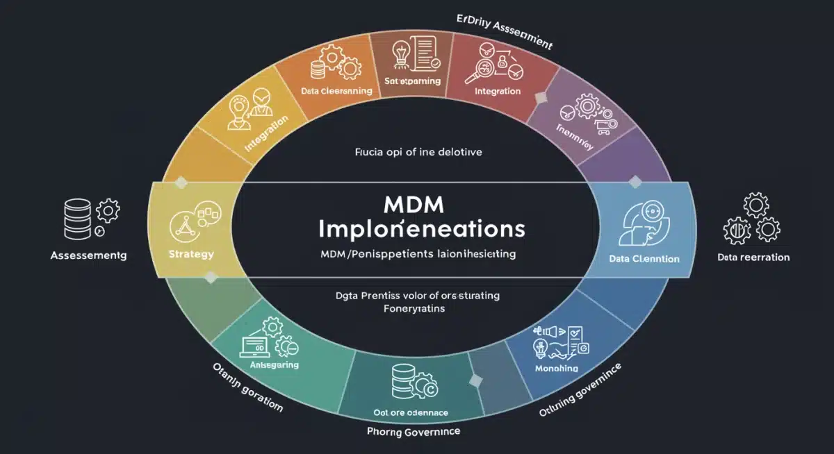 Infographic showing the master data management implementation lifecycle