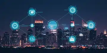 Interconnected microservices architecture accelerating software development in a US tech landscape.