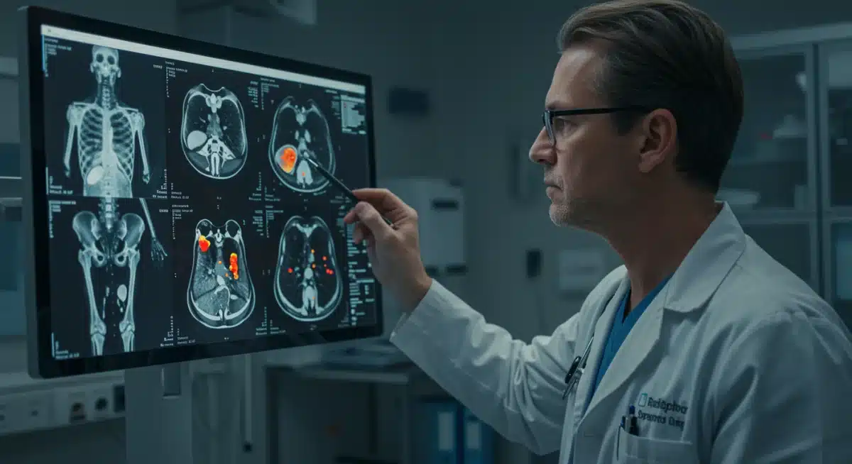 Radiologist using AI for enhanced medical image analysis