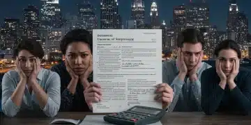 Startup founders reviewing legal documents, concerned about financial impact.