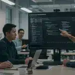 US developers discussing AI ethics guidelines in Q1 2025